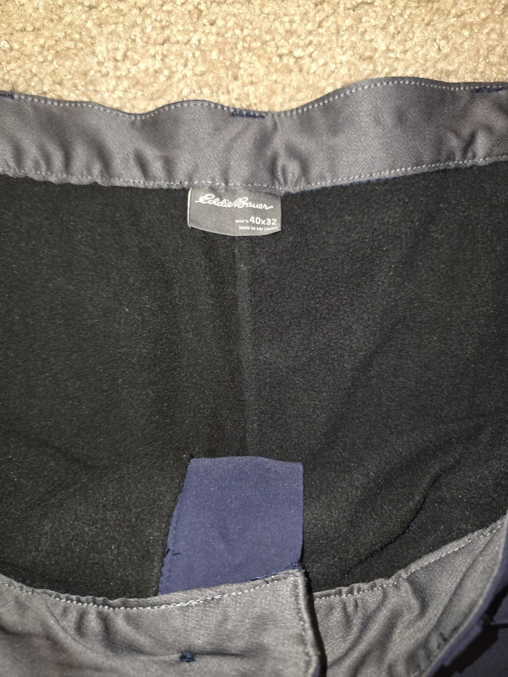 Eddie Bauer Mens Pants 40x32 Fleece Lined Hiking Pants Blue Outdoor